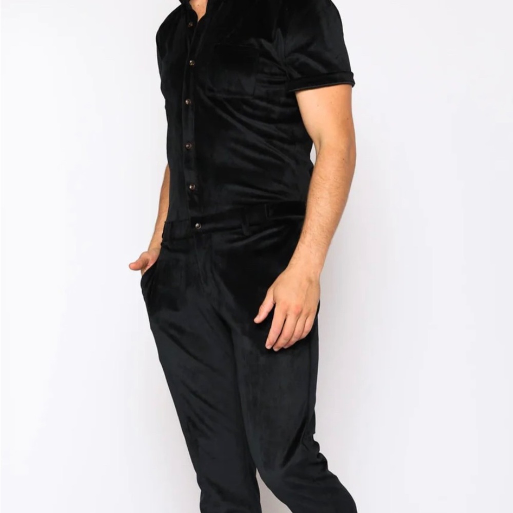 Black Velvet Romper Jack Jumpsuit XL NWOT